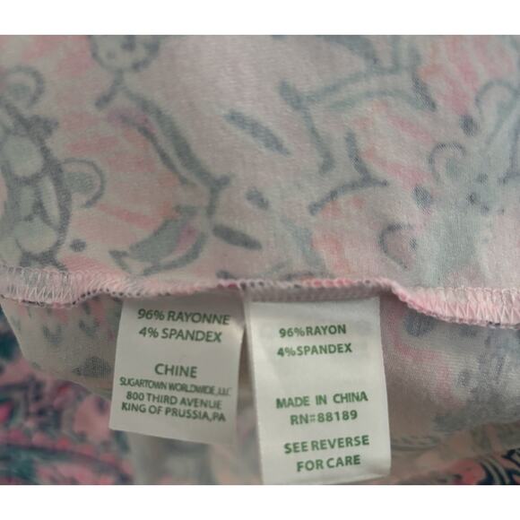 Lilly Pulitzer Ophelia Swing Dress Pink Tropics Tint Paisley Flared Sleeve Large - Picture 7 of 7